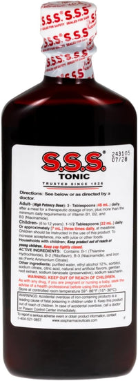 S.S.S. Tonic, Iron and Vitamin B Supplement, High Potency Vitamins, Bottle,10 Fl Oz (Pack of 1)