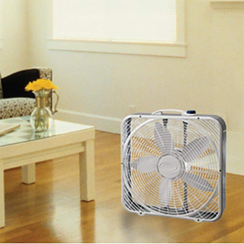 Lasko, White 3733 Box Fan, 3-Speed, Inch, 20"