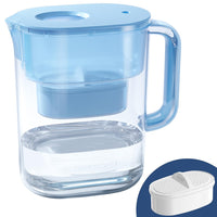 Waterdrop 200-Gallon Long-Life Lucid 10-Cup Water Filter Pitcher, NSF Certified, 5X Times Lifetime, Reduces PFAS, PFOA/PFOS, Chlorine, BPA Free, Blue