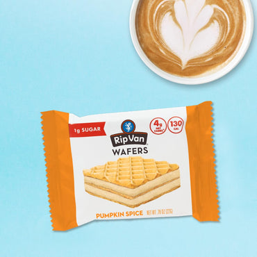 Rip Van Keto Wafer Cookies - Healthy Vegan Snack - Non GMO, Low Carb, Low Sugar (2g), Low Calorie - 16 Count (Pumpkin Spice)