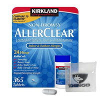 DIINGO Pill Bag (1pcs) with Bundle Kirkland Signature Non-Drowsy AllerClear Antihistamine 10mg 365 Tablets #529688 (1pcs). 12mil 3 x 2.75 inch. (1 Pair)