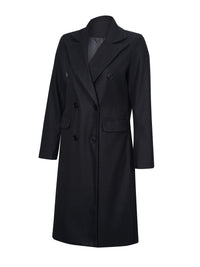 Double Breasted Simple Trench Coat, Casual Long Sleeve Outerwear, Women's Clothing
