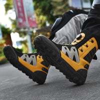 Men's Professional High Top Motorbike Boots With Adjustable Rotating Buckle, Comfy Non Slip Durable Microfiber Upper Rubber Sole Shoes, Men's Footwear