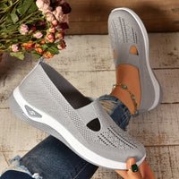 Women's Cut-out Sneakers, Casual Breathable Slip On Walking Shoes, Lightweight Outdoor Flat Shoes