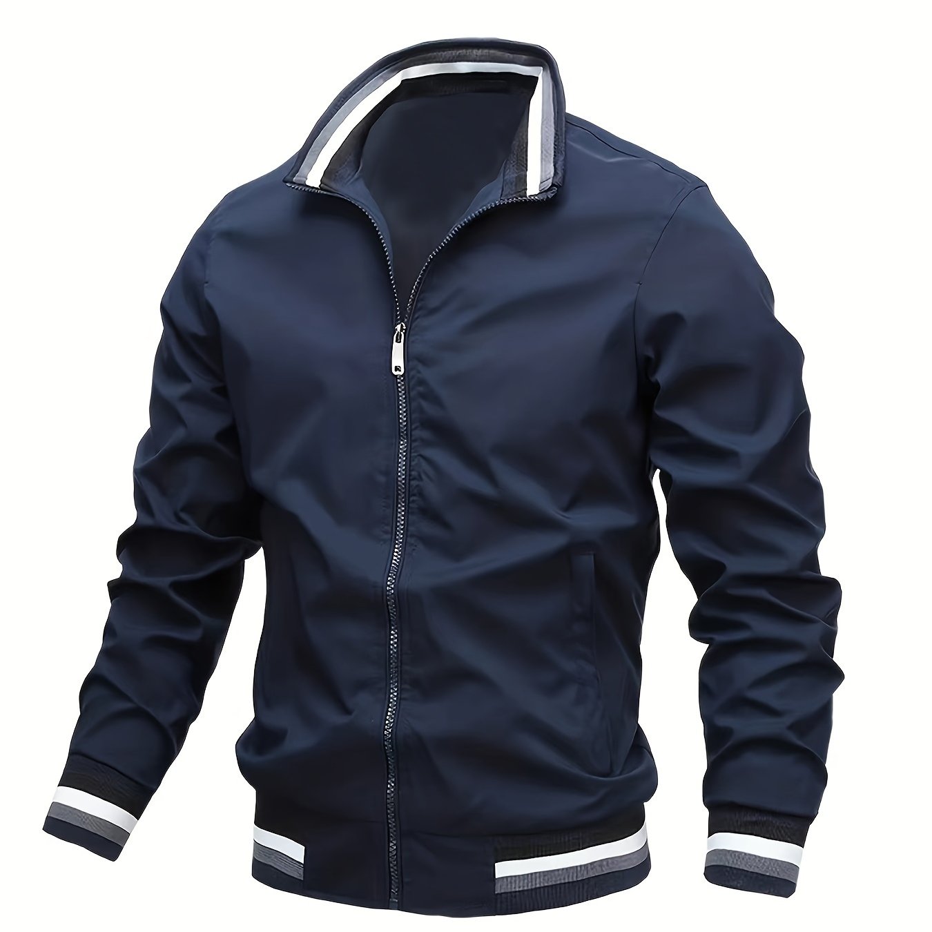Men's Casual Baseball Jacket Coat Regular Fit College Hipster Windbreaker For Spring Autumn