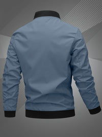 Men'S Letter Embroidered Casual Bomber Jacket