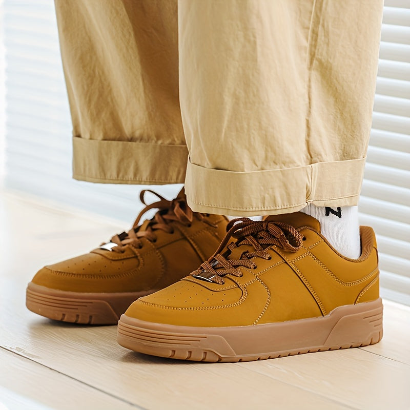 Men's Skate Shoes With Good Grip, Breathable Lace-up Sneakers, Men's Footwear
