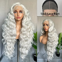 Full Head Lace Front Synthetic Wig - Wavy & Curly Hair, Middle Part, Music Festival Style, Long Hair, Full Coverage, Breathable, Adjustable Cap, Easy to Wear - for Women, Perfect for Music Festivals, Cosplay, and Everyday Wea