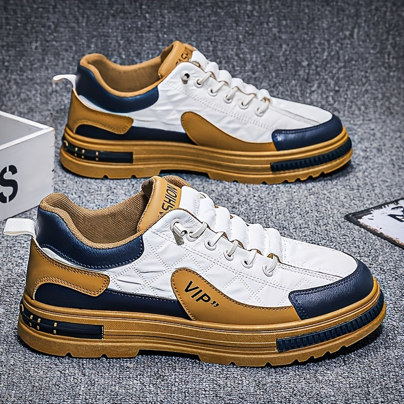 Men's Chic Street Style Colour Block Skateboard Shoes, Comfy Non Slip Casual Sneakers For Men's Outdoor Activities, Men's Footwear