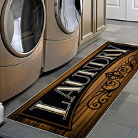 1pc Non Slip Laundry Room High Quality Runner Rug, Decor Non-Skid Comfort Standing Mat Machine Washable Text Design Laundry Mat, Floor Mats & Matting for Kitchen, Porch, Bathroom, Hotel, Commercial Laundry Rooms, And Home