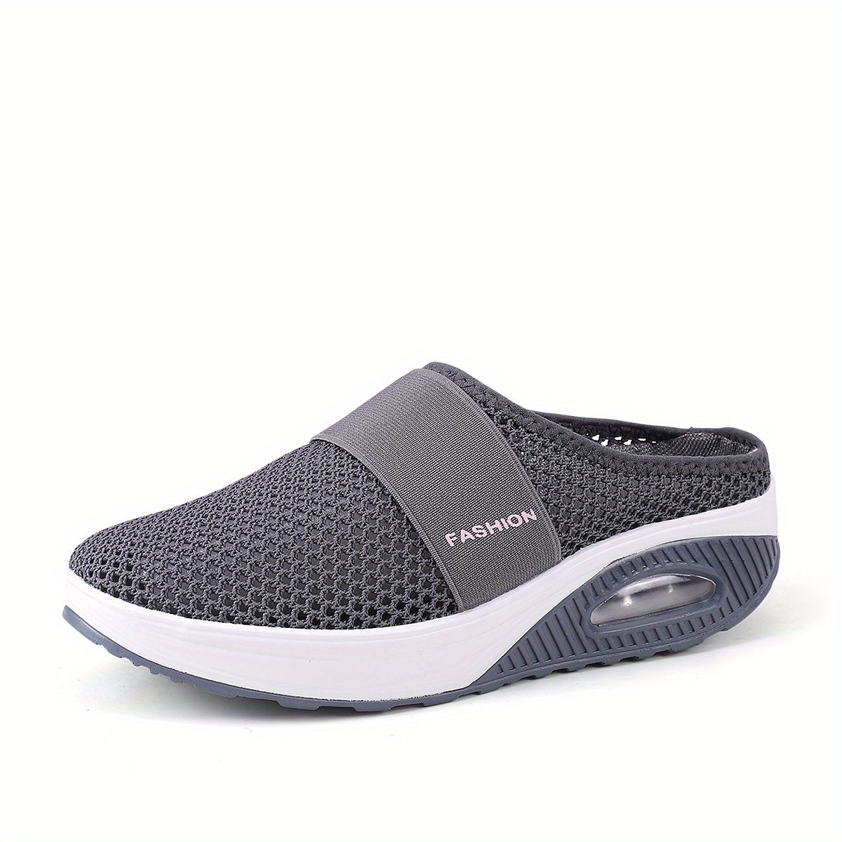Women's Flying Woven Mesh Sandals, Casual Air Cushion Sole Mules, Breathable & Lightweight Mule Sneakers