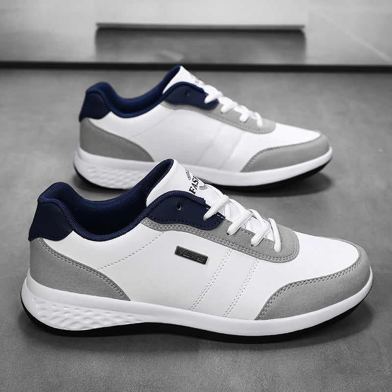 [Lightweight Running Shoes] VanWeir Men's Lightweight Running Shoes | Navy Blue & White, Stability Lace-Up Sneakers with MD/TPR Sole, Breathable Fabric Lining for Outdoor Sports, Hiking & Casual Wear