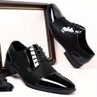 Men'S Dress Shoes Classic Lace-Up Formal Oxfords Modern Tuxedo Business Casual Scale Pattern Comfort Formal Shoes for Men Father'S Day Gift