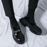 Men's Platform Business Shoes, Comfy Non Slip Casual Durable Rubber Sole Chunky Office Shoes, Men's Footwear