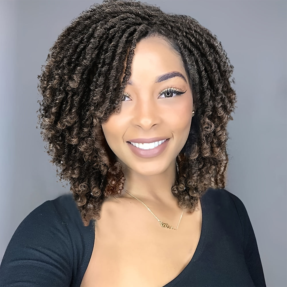 Dreadlock Wig Short Braided Wigs For Women And Man Afro Bob Black Crochet Twist Hair Dreadlocks Wigs Synthetic Wig Layered Breathable Faux Locs Braids Afro Wigs For Women