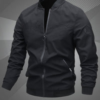 Men'S Letter Embroidered Casual Bomber Jacket