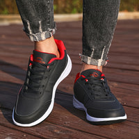 [Lightweight Running Shoes] VanWeir Men's Lightweight Running Shoes | Navy Blue & White, Stability Lace-Up Sneakers with MD/TPR Sole, Breathable Fabric Lining for Outdoor Sports, Hiking & Casual Wear