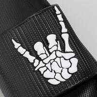 Men's Trendy Rock & Roll Gesture Pattern Open Toe Breathable Chunky Slippers, Comfy Non Slip Anti Odor EVA Slides, Men's Footwear