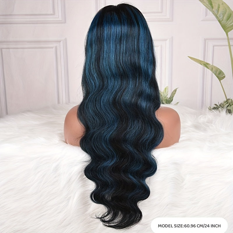 Blue Highlight Body Wave Luxury Wig - 13x4 HD Lace, 180% Density | Brazilian Remy for Ultimate Style & Comfort
