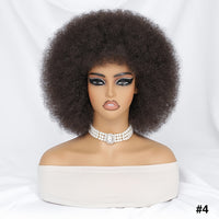 Short Afro Wigs For Women Blonde 10 Inch Afro Curly Wig With Bangs 70s Large Bouncy Soft Synthetic Female Wigs For Party Cosplay