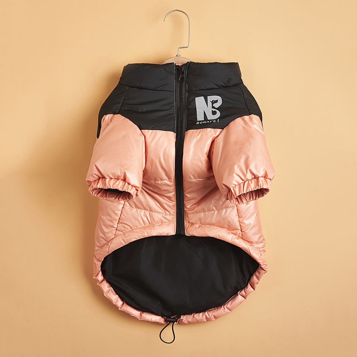 Thick Padded Winter Warm Dog Coat, Reflective Letter Graphic Jacket With Zip Up For Cold Seasons