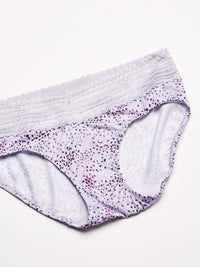 Warner's womens Blissful Benefits No Muffin 3 Pack Hipster Panties, Navy Ink/White/Lilac Petals Print, Small US