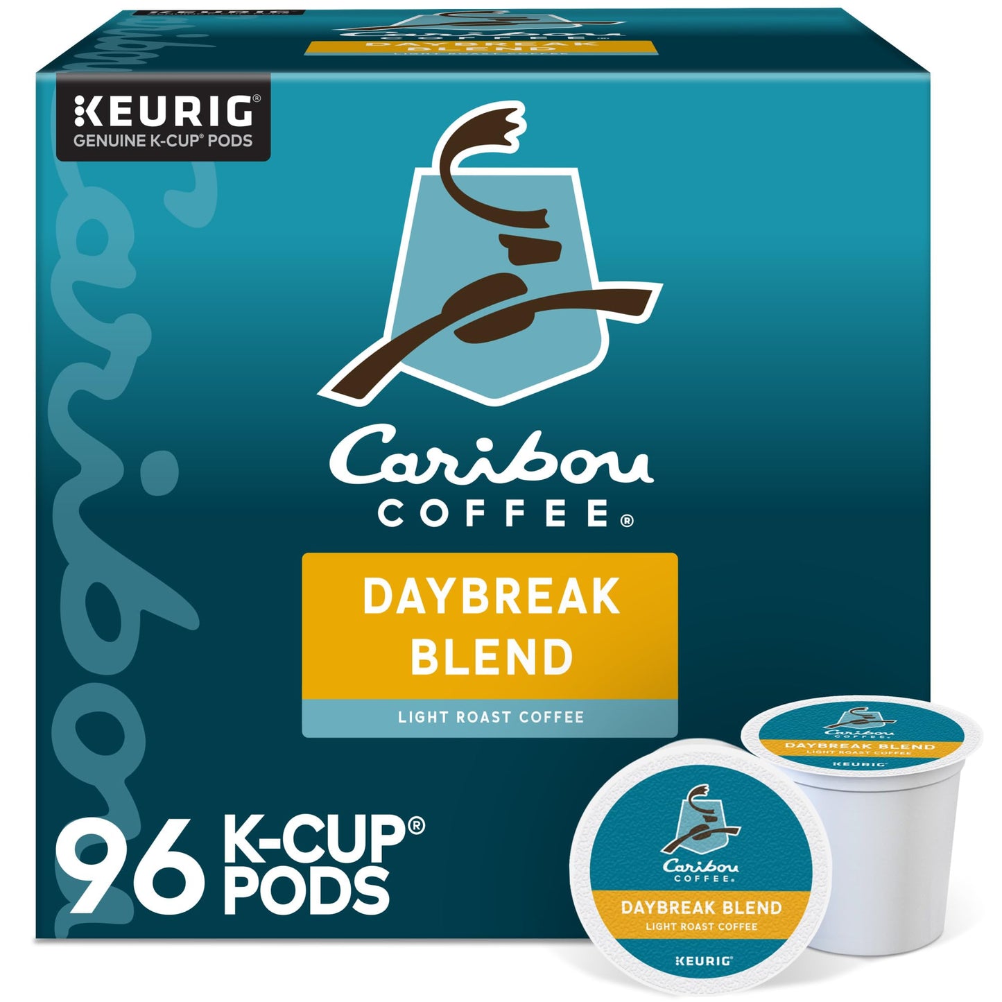 Caribou Coffee Daybreak Morning Blend, Keurig Single-Serve K-Cup Pods, Light Roast, 96 Count (4 Packs of 24)