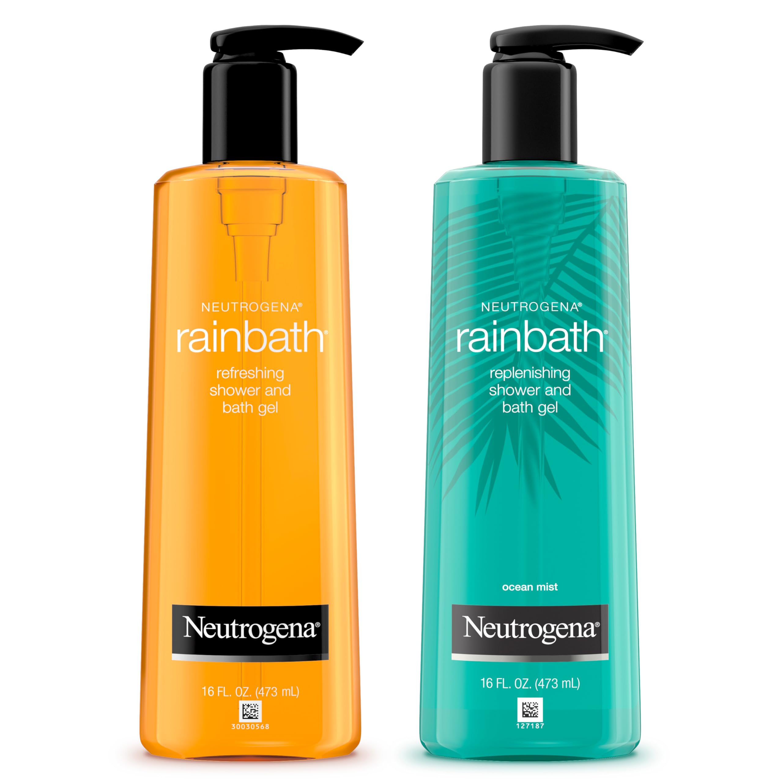 Neutrogena Rainbath Refreshing & Cleansing Shower & Bath Gel, Moisturizing Daily Body Wash & Shaving Gel for Soft Skin, Two Pack Including Ocean Mist & Original Scents, 2 x 16 fl. oz