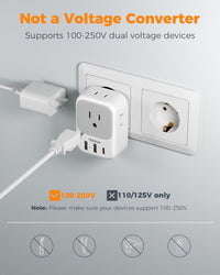 2 Pack European Travel Plug Adapter
