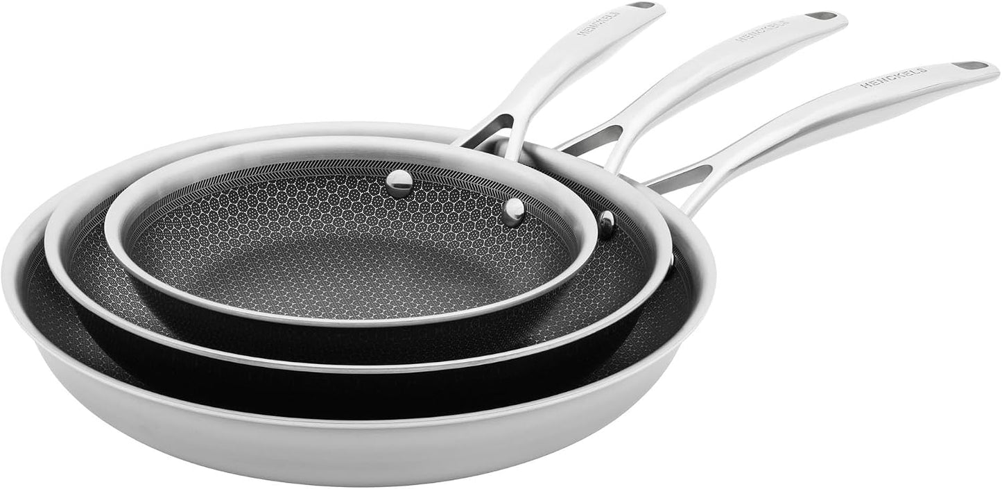 Henckels Paradigm 3-pc Stainless Steel Nonstick Fry Pan Set