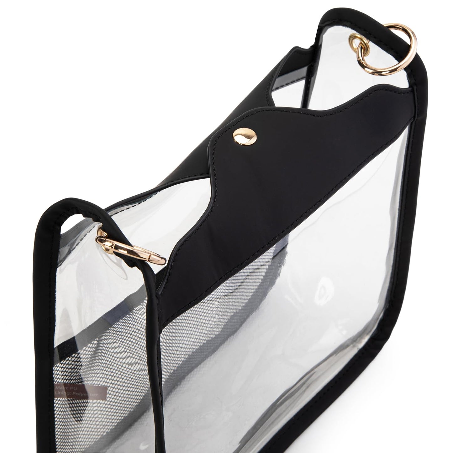 Montana West Clear Crossbody Bag with Guitar Strap Small Cross Body Purses Shoulder Handbag for Women MWC-308BK