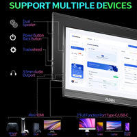 MNN Portable Monitor 15.6inch FHD 1080P USB C HDMI Gaming Ultra-Slim IPS Display w/Smart Cover & Speakers,HDR Plug&Play, External Monitor for Laptop PC Phone Mac (15.6'' 1080P)
