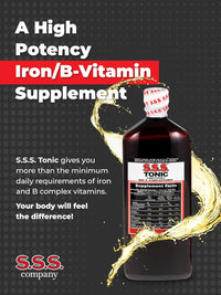 S.S.S. Tonic – High Potency Iron Supplement with B1, B2, B3 Vitamins – 20 fl oz Liquid Formula