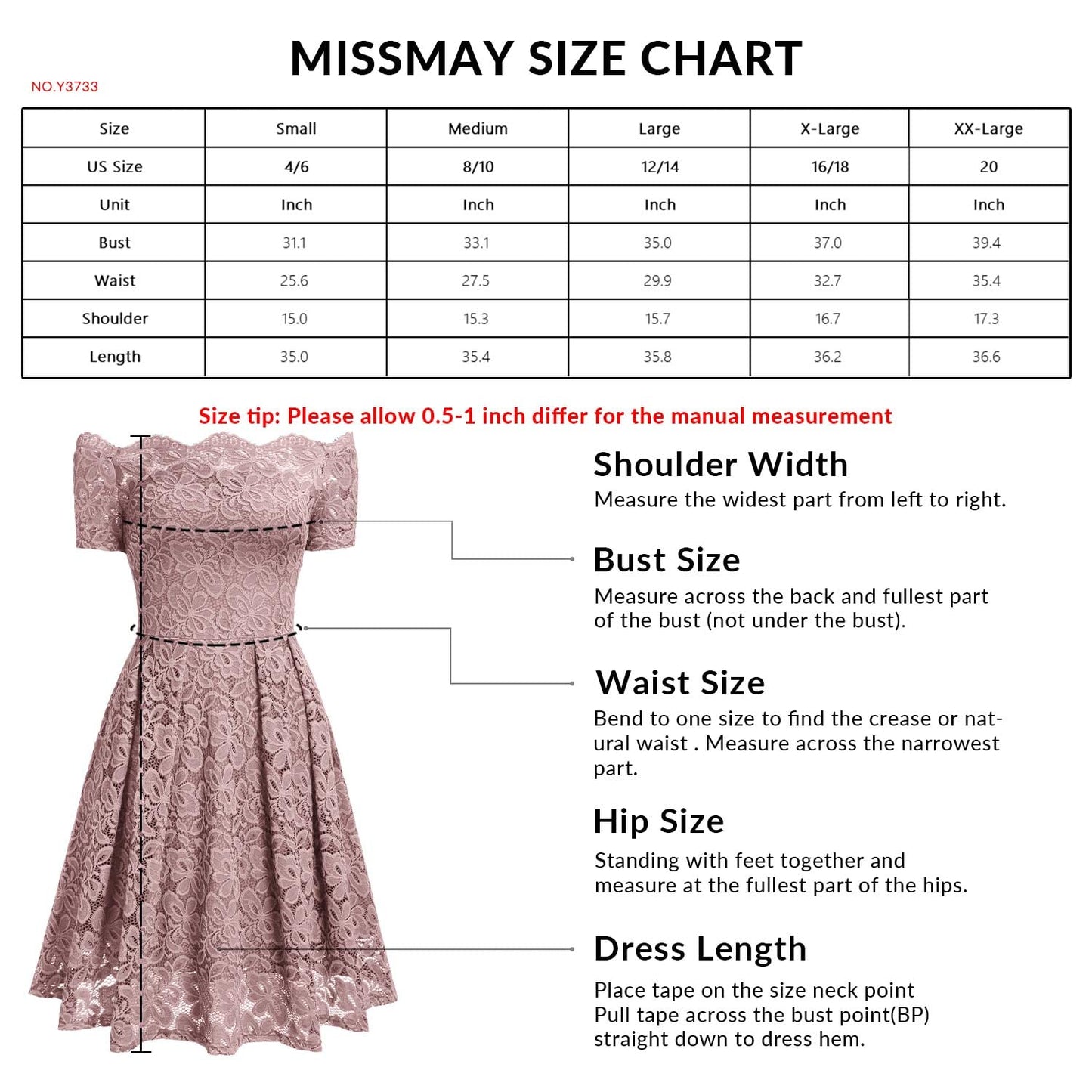 MISSMAY Women's Vintage Floral Lace Short Sleeve Boat Neck Cocktail Party Swing Dress (X-Large, Navy Blue)