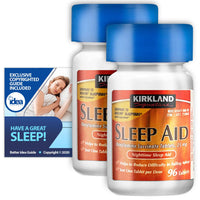 Kirkland Signature - Nighttime Sleep Aid, 25 mg, 96 Ct (2 Pack) Bundle with Exclusive "Have a Great Sleep" - Better Idea Guide (3 Items)