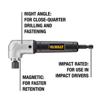 DEWALT Right Angle Attachment, Impact Ready, 1.5" (DWARA120)