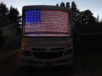 OZS American Flag Lights, 420LED Outdoor Waterproof Red White and Blue Led American Flag Net Light of The United States for Memorial Day, Independence Day, National Day, Veterans Day Decor(Plug in)