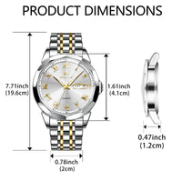 OLEVS Large Face Watches for Men Gold and Silver Stainless Steel Mens Watches Luxury Analog Watches Two Tone Big Men Wrist Watches Waterproof Luminous Classic Man Watch Day Date Watches for Men Reloj