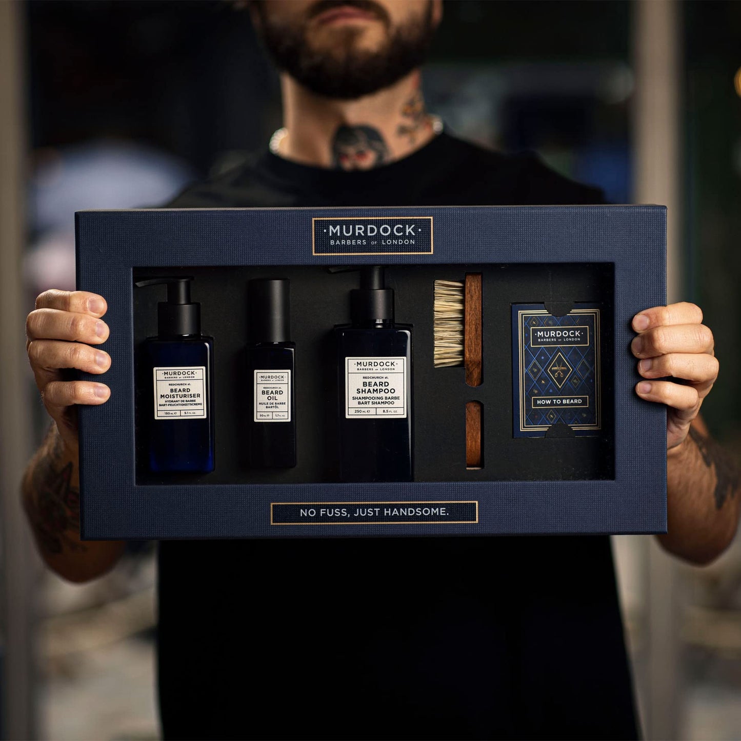 Murdock London Redchurch St. Collection Mens Gift Set | Contains Beard Oil, Shampoo, Moisturiser & Brush