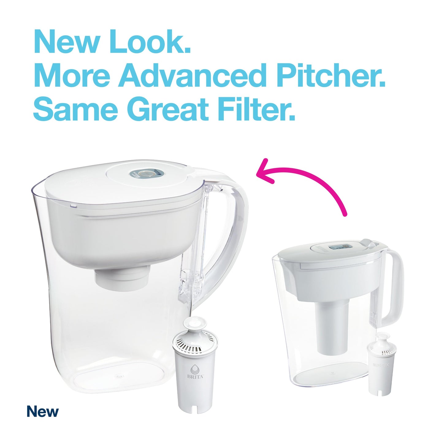 Brita Metro Water Filter Pitcher with SmartLight Filter Change Indicator, BPA-Free, Replaces 1,800 Plastic Water Bottles a Year, Lasts Two Months, Includes 1 Filter, Small - 6-Cup Capacity, White