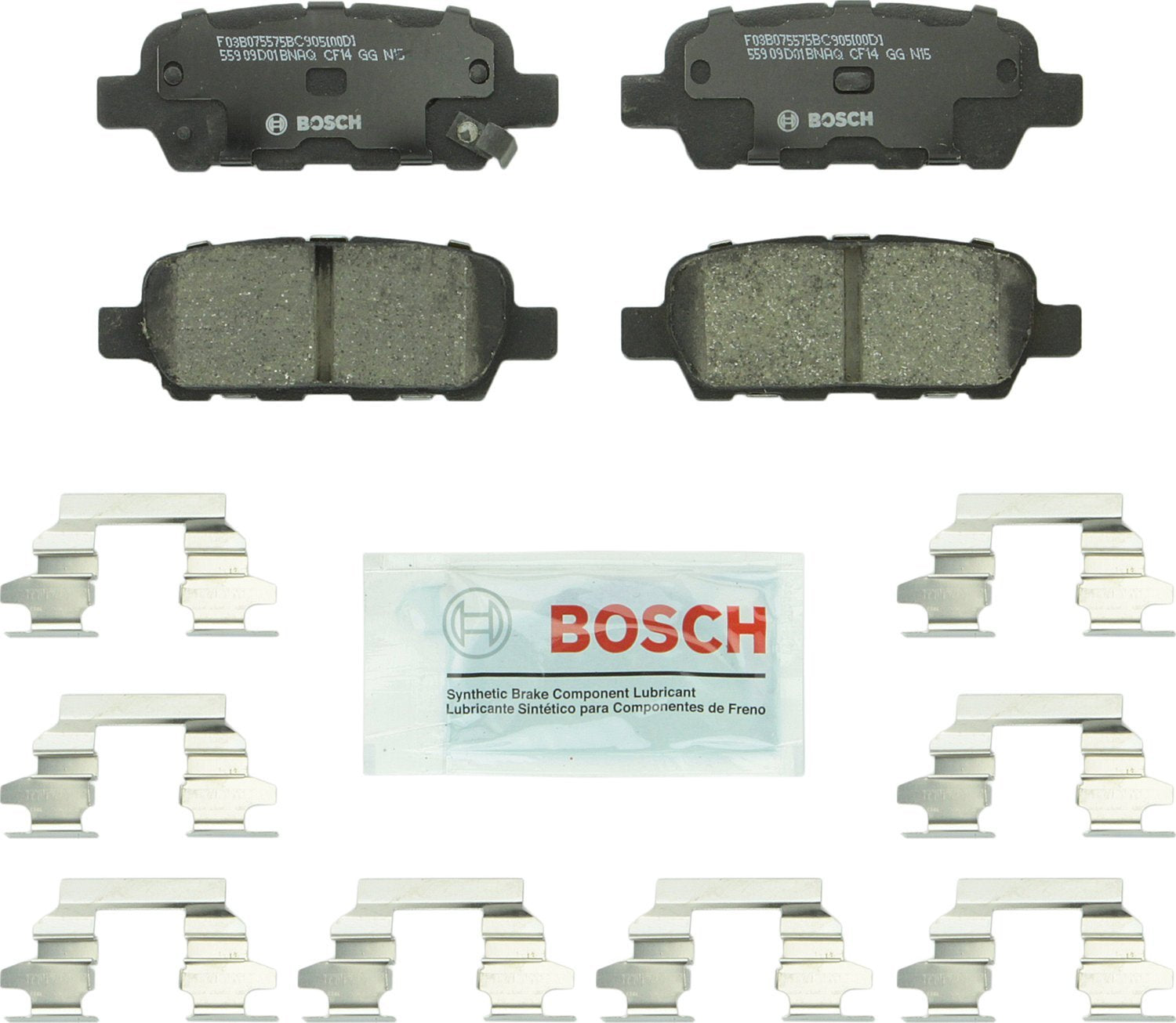 BOSCH BC905 QuietCast Premium Ceramic Disc Brake Pad Set - Compatible With Select Infiniti; Nissan 350Z, 370Z, Altima, Juke, Leaf, Maxima, Murano, Pathfinder, Quest, Rogue, Sentra + More; REAR