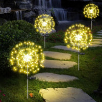 6 Pack Solar Garden Lights Outdoor, Solar Firework Lights Upgraded 540 LED Waterproof Solar Powered Sparkler Lights for Outside with 2 Lighting Modes for Garden Yard Outdoor Decor (Warm White)