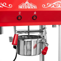 Olde Midway Bar Style Popcorn Machine Maker Popper with 6-Ounce Kettle - Red