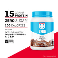 Muscle Milk ZERO, 100 Calorie Protein Powder, Chocolate, 15g Protein, 1.65 Pound, 25 Servings