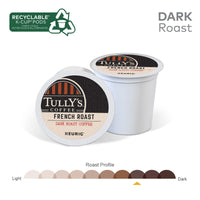 Tully's Coffee French Roast Keurig Single-Serve K-Cup Pods, Dark Roast Coffee, 72 Count (6 Packs of 12)