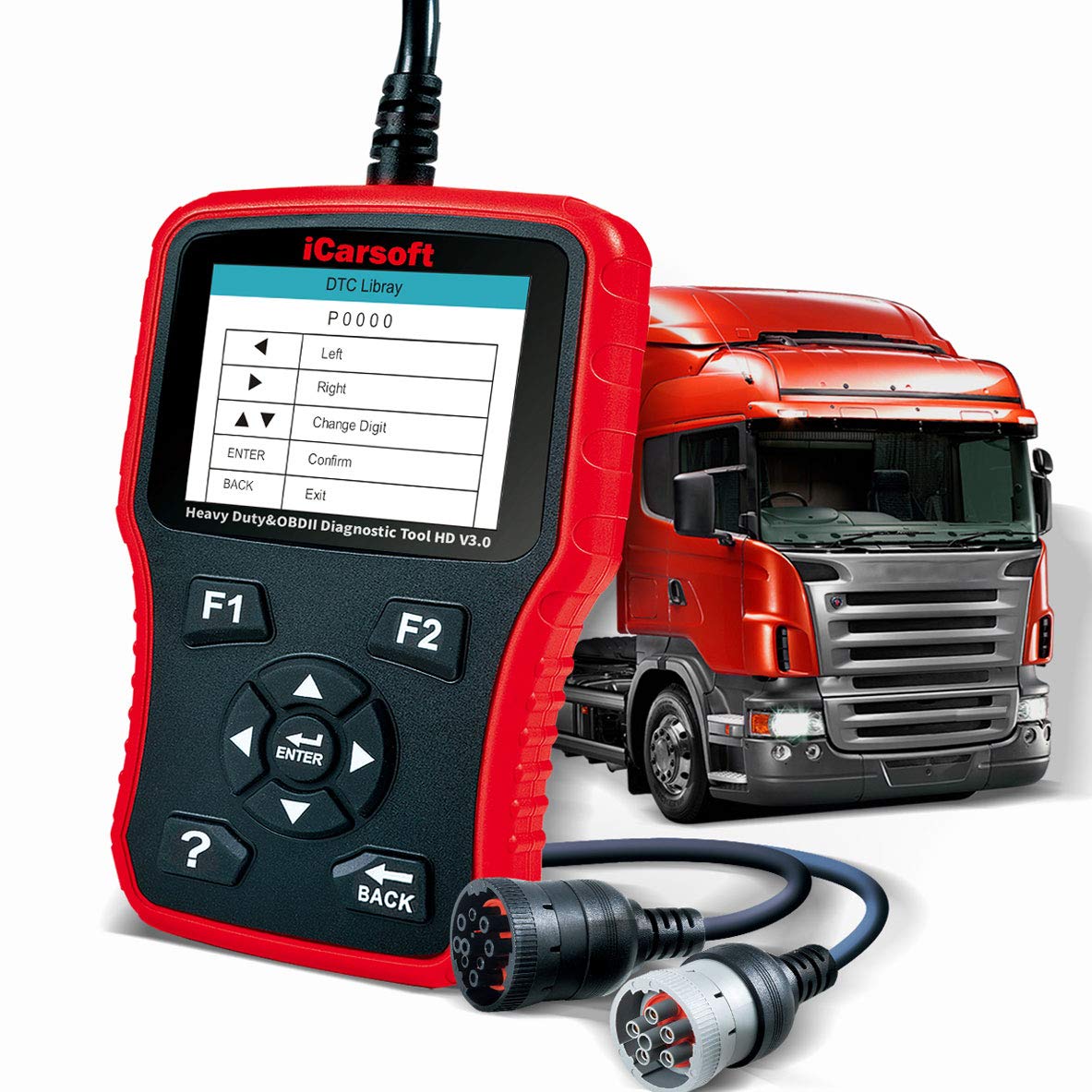 iCarsoft HD V3.0 Heavy Duty Diesel Truck Diagnostic Scanner Tool Code Reader Freightliner Cummins