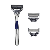 Harry's Razors for Men - Chrome Razor Handle | 5 Blade Razor with Lubricating Strip & Precision Trimmer, 3 Cartridges