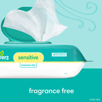 Pampers Sensitive Baby Wipes, Water Based, Hypoallergenic and Unscented, 8 Flip-Top Packs (672 Wipes Total)