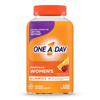 One A Day Women’s Multivitamin Gummies, Supplement with Vitamin A, Vitamin C, Vitamin D, Vitamin E and Zinc for Immune Health Support, Calcium & more, Orange, 230 count, Fruity