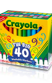 Crayola Ultra Clean Washable Markers (40 Count), Coloring Markers for Kids, Art Supplies, Marker Set, Gifts for Kids, 3, 4, 5